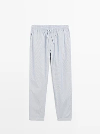 100% cotton striped pyjamas with long sleeve T-shirt