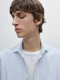 Regular fit striped cotton shirt