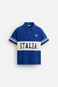 COLOR BLOCK FLAG POLO SHIRT