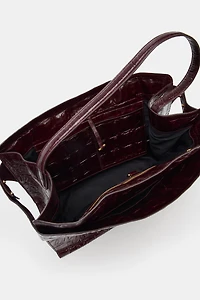 MAXI CITY BAG WITH EMBOSSED LEATHER EFFECT