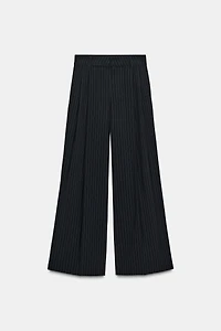 PANTALON À RAYURES TENNIS, PINCES ET RABATS