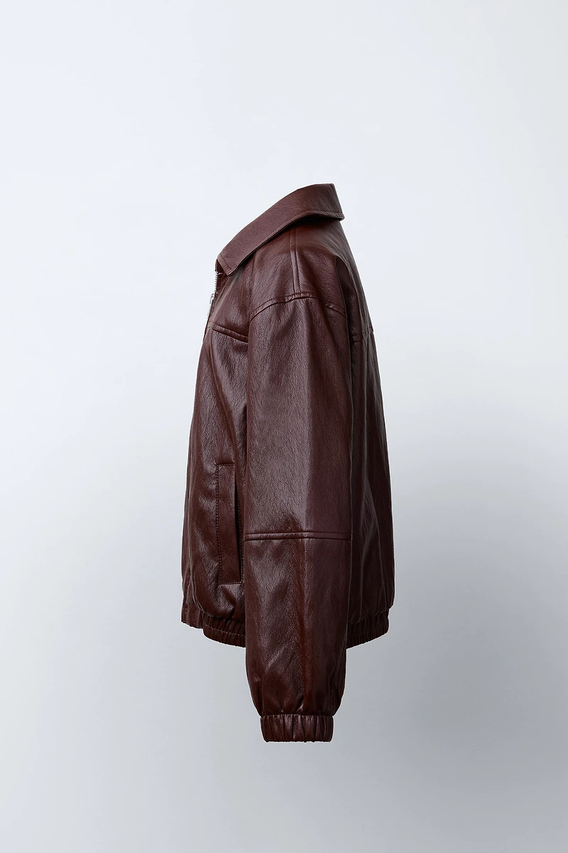 BLOUSON BOMBER EN MATIÈRE SYNTHÉTIQUE