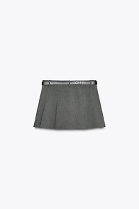 PLEATED BELTED SKORT