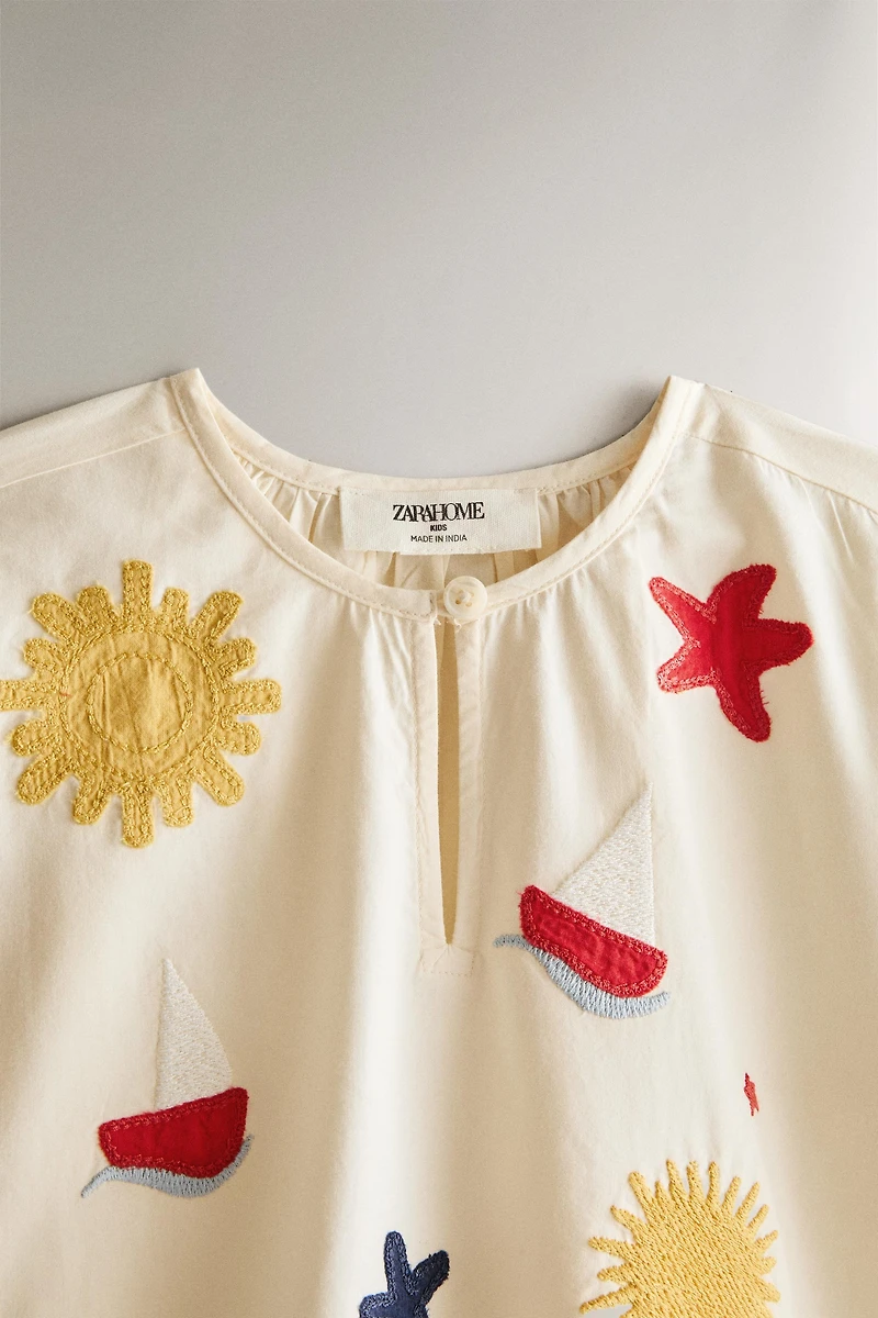 ROBE DE PLAGE ENFANT BRODÉE
