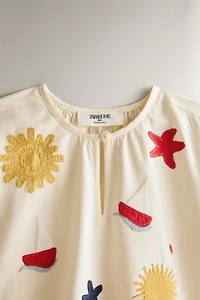 ROBE DE PLAGE ENFANT BRODÉE
