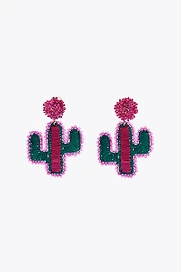 RAFFIA GLITTER CACTUS EARRINGS
