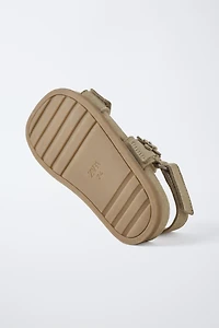 FLOWER LEATHER SANDALS