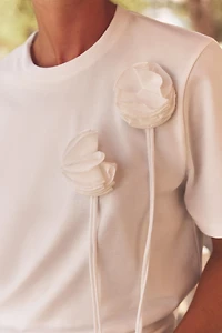 T-SHIRT FLEURS VOLUME