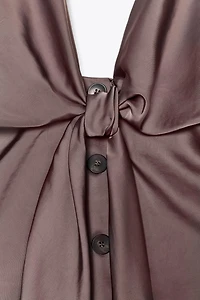 COMBINAISON GILET SATINÉE À NŒUD