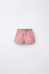 1-6 YEARS/ STRIPED SEERSUCKER SWIM SHORTS