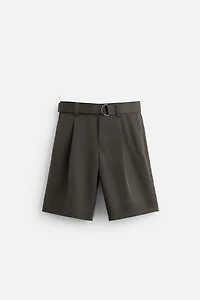 BELTED WIDE FIT BERMUDA SHORTS