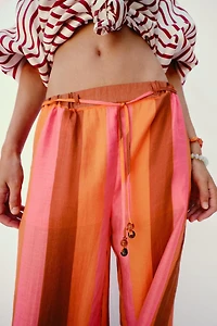 PANTALON LARGE À RAYURES