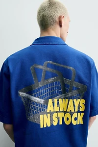 RELAXED FIT BASKET PRINT SHIRT