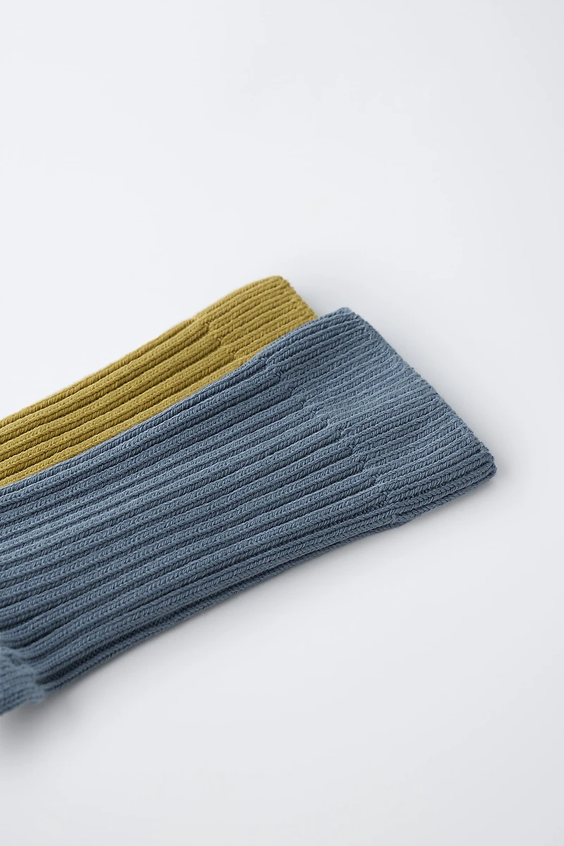 LOT DE DEUX PAIRES CHAUSSETTES CANNELÉES