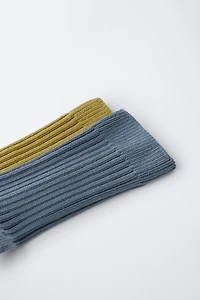 LOT DE DEUX PAIRES CHAUSSETTES CANNELÉES