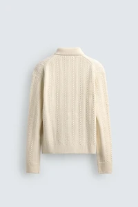 CABLE KNIT TEXTURED CARDIGAN