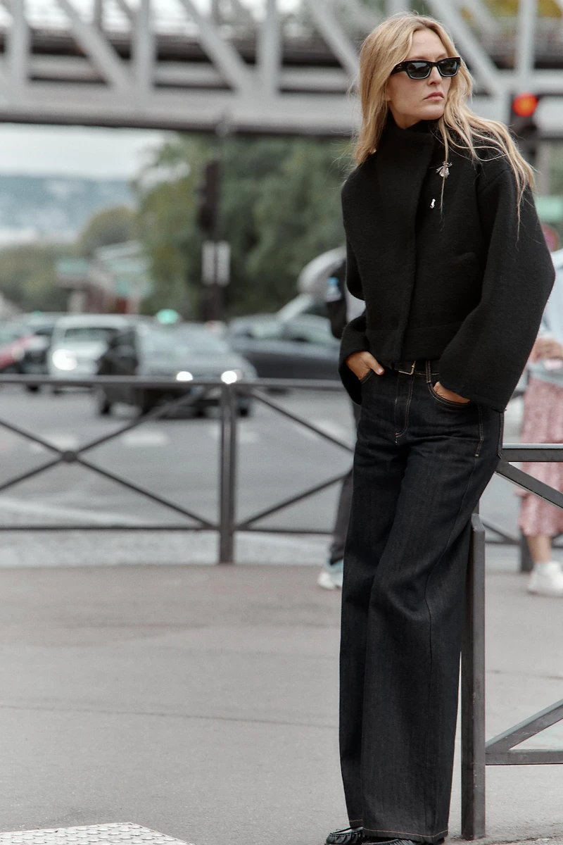 WRAP KNIT BOMBER JACKET