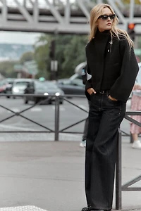 WRAP KNIT BOMBER JACKET