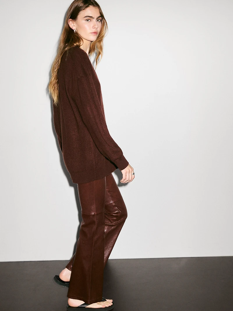 Cardigan oversize col en V 100 % cachemire