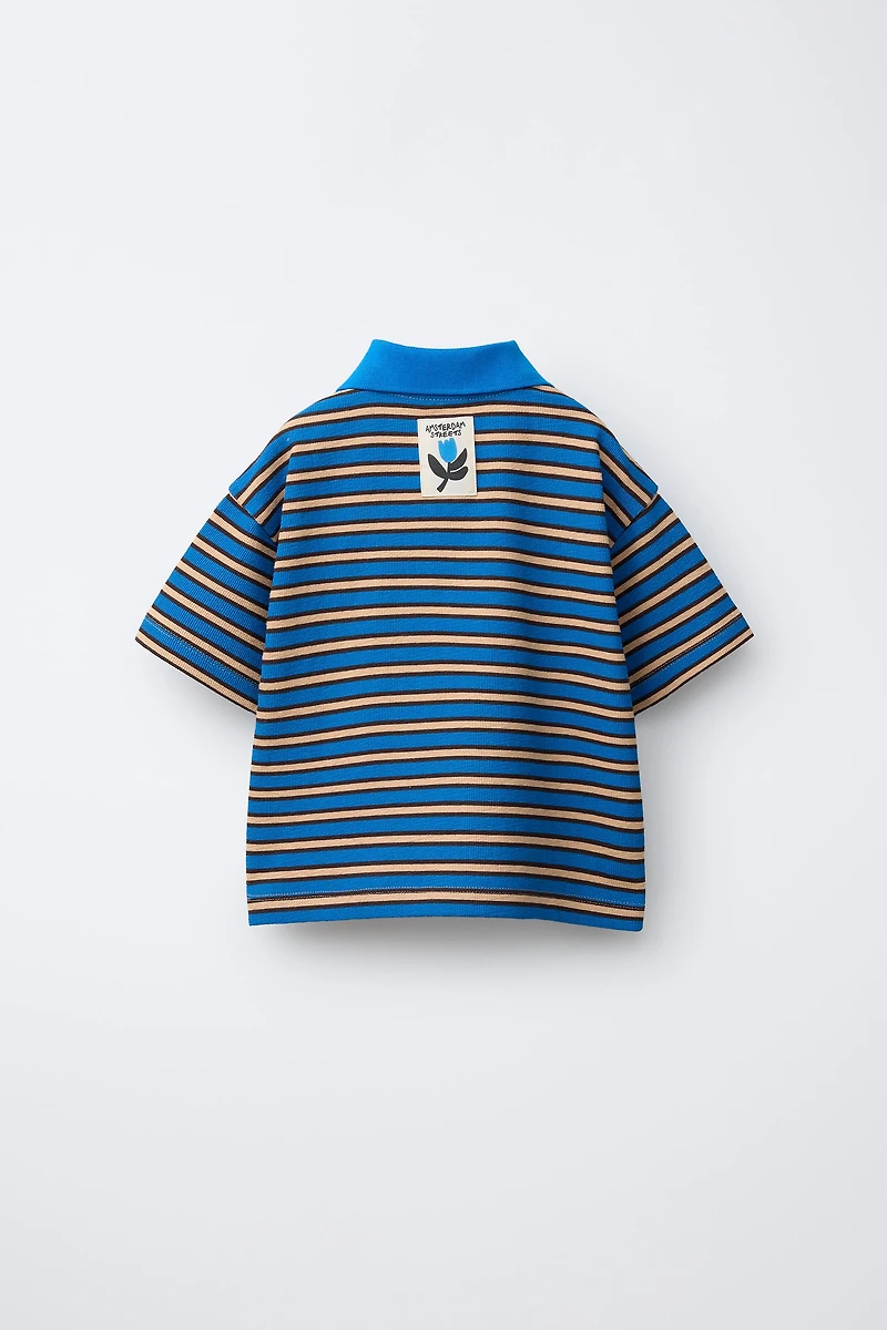 POLO EFFET ÉPONGE À RAYURES