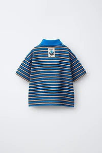POLO EFFET ÉPONGE À RAYURES