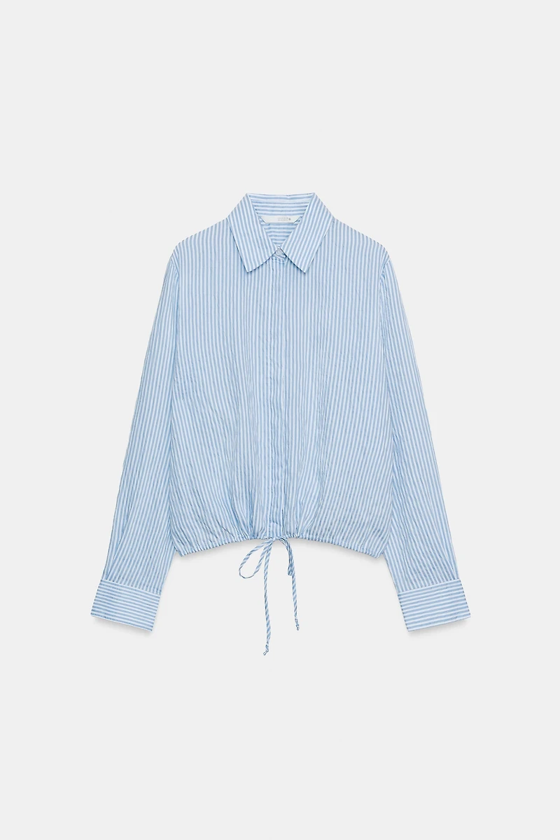CHEMISE À RAYURES AVEC LIENS ZW COLLECTION