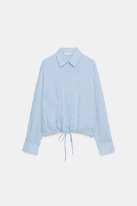 CHEMISE À RAYURES AVEC LIENS ZW COLLECTION