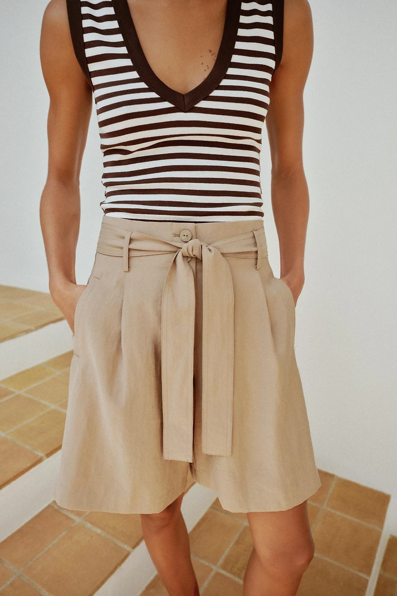 TIE-BELT SHORTS