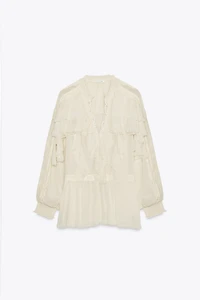 BLOUSE VOLANTS DENTELLE ZW COLLECTION