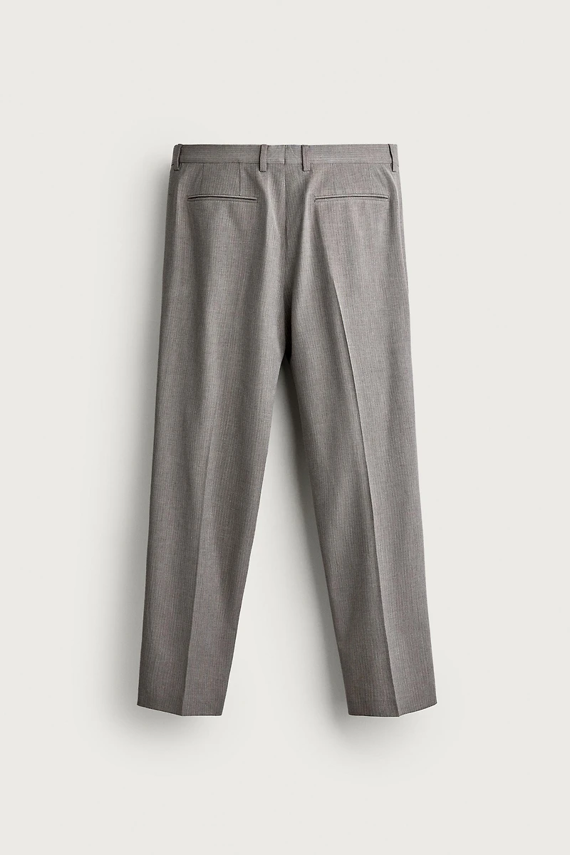 STRIPED REGULAR FIT SUIT PANTS