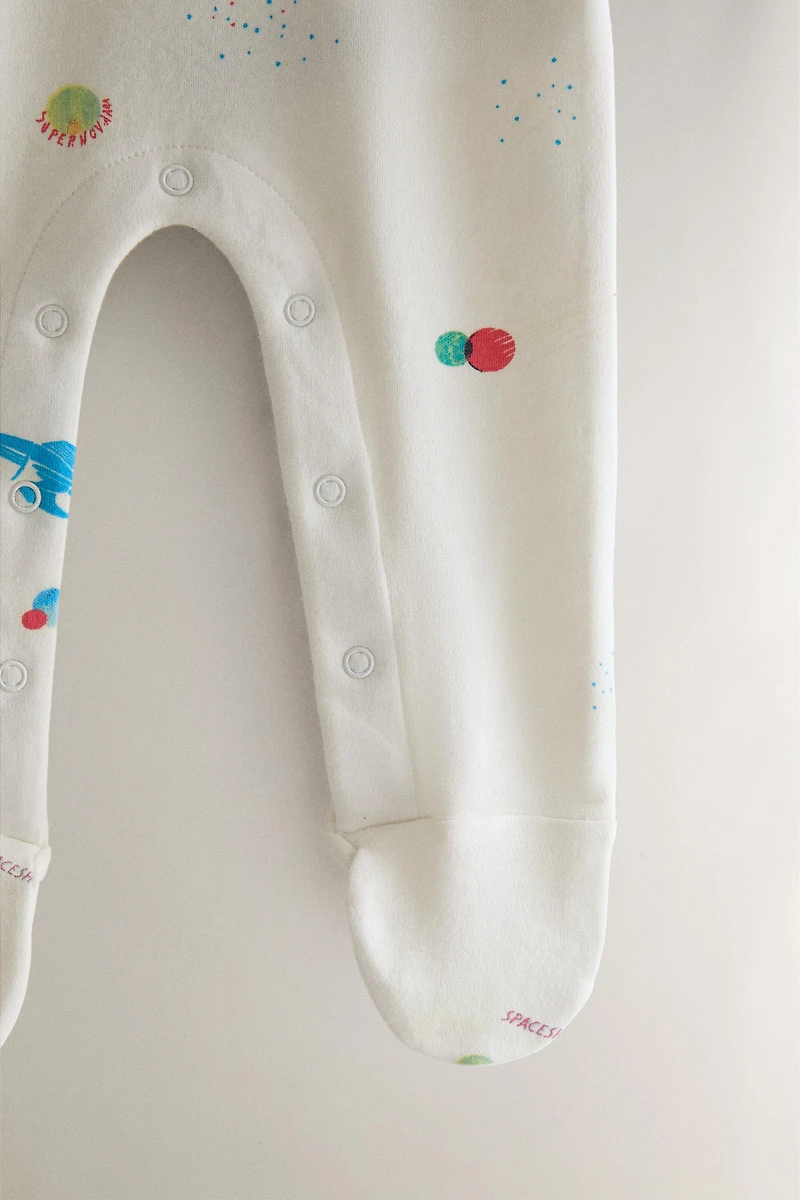 BABY SPACE FOOTED ROMPER