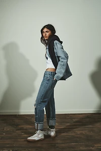 TRF MID-RISE RIPPED STRAIGHT JEANS