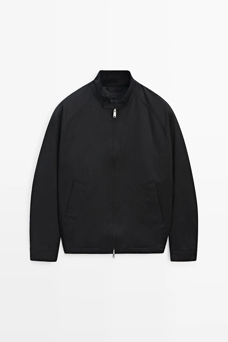 Bomber jacket with collar detail