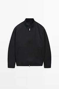 Bomber jacket with collar detail