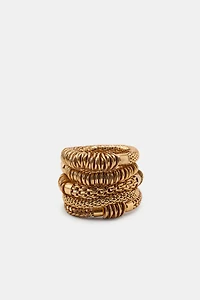 5-PACK OF ELASTIC METAL PIECE BRACELETS