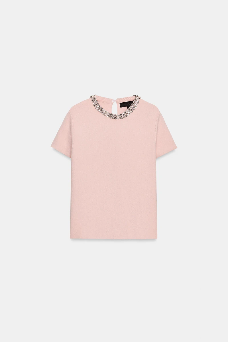 JEWEL BEAD KNIT TOP