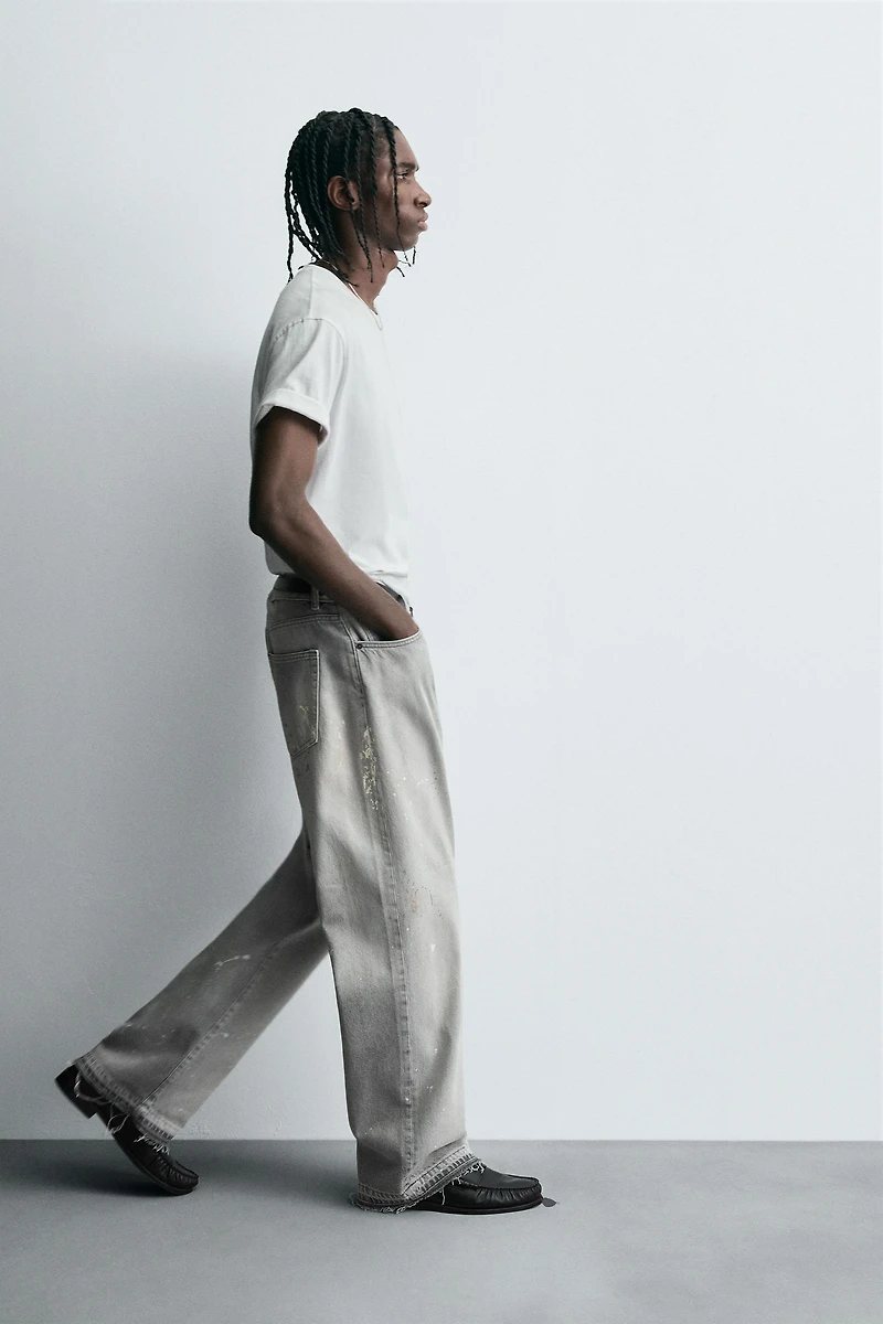 RELAXED FIT SPLATTER JEANS