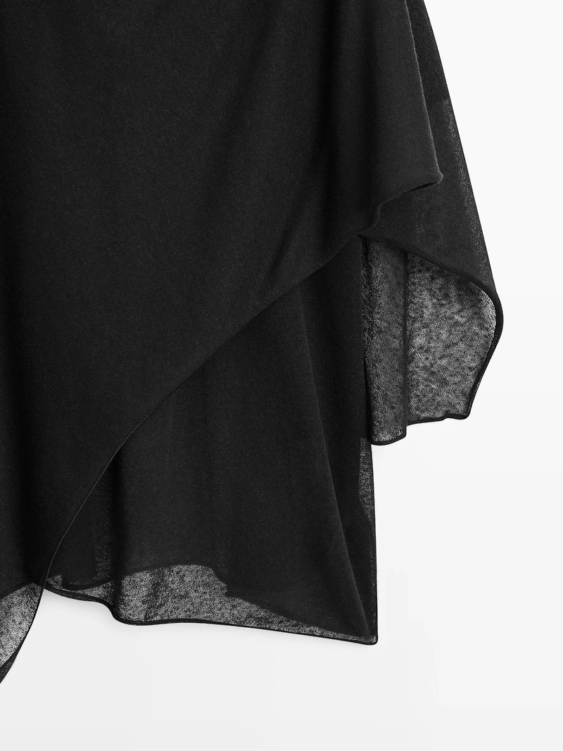 Surplice linen blend cape top