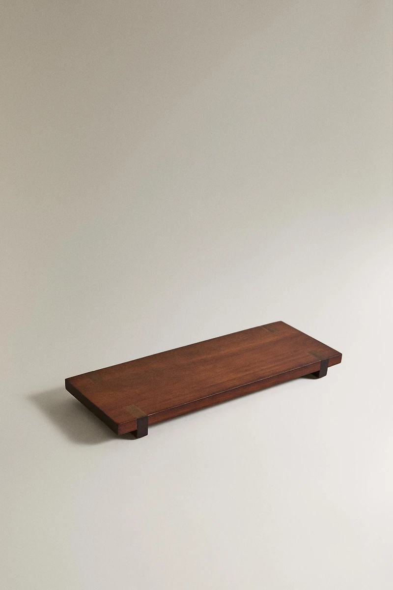 RECTANGULAR DECORATIVE WOODEN TRAY