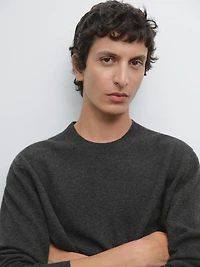 Wool blend crew neck sweater