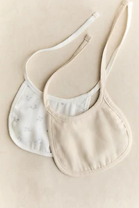 BABY BIB WITH MINI FLOWER PRINT (SET OF 2)