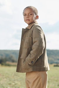 PLAID WOOL BLEND FLEECE COAT LIMITED EDITION