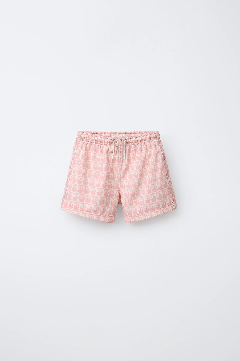 AGES 6-14 / PALM TREE SWIM SHORTS