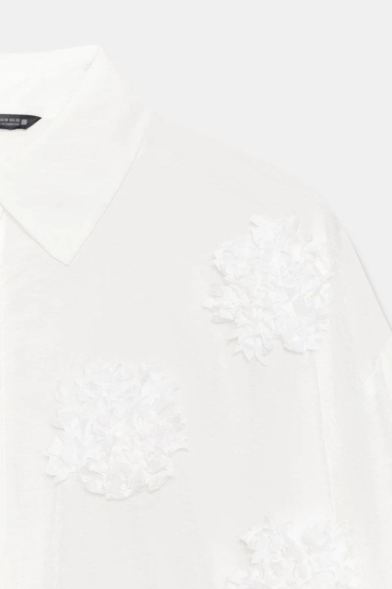 CHEMISE FLUIDE FLEURS EN RELIEF