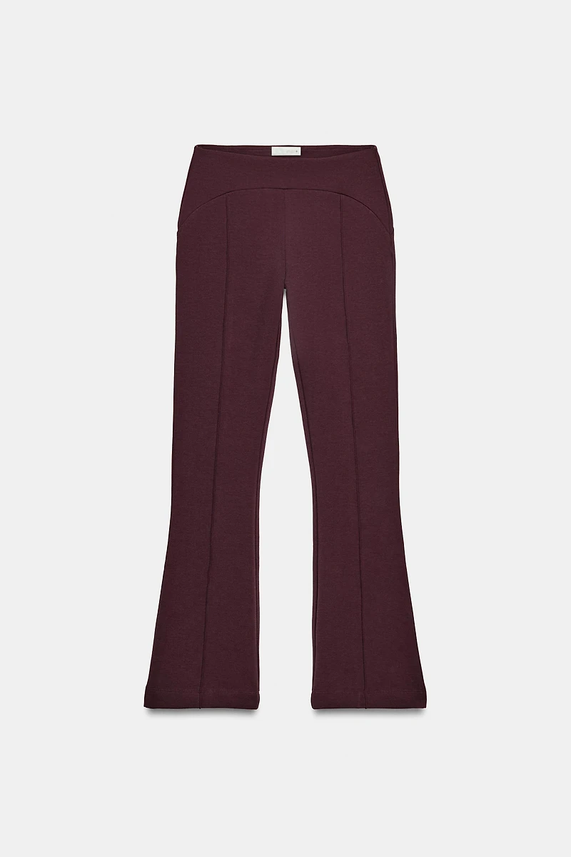 INTERLOCK FLARE PANTS WITH PINCH SEAMS