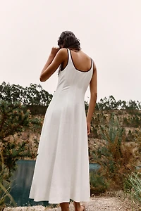 CONTRAST TRIM MIDI DRESS