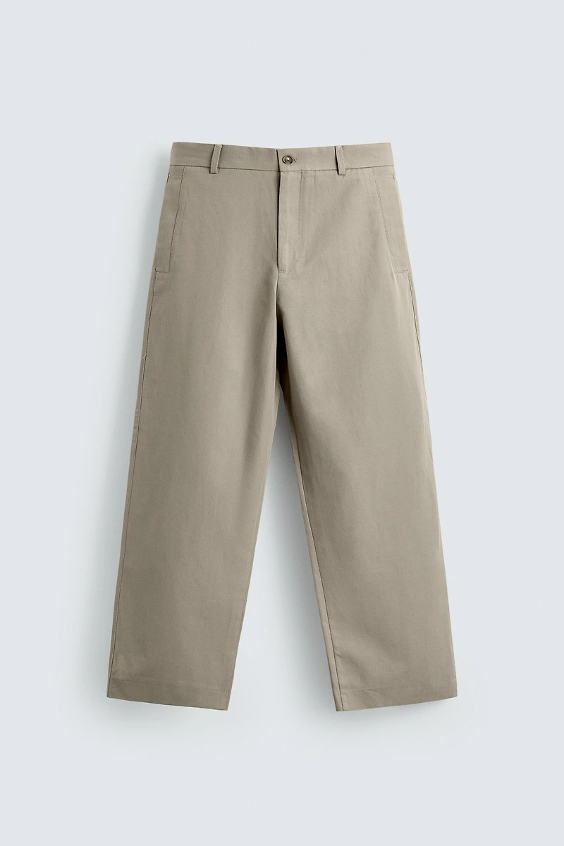 RELAXED FIT COTTON - LINEN PANTS