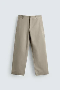 RELAXED FIT COTTON - LINEN PANTS