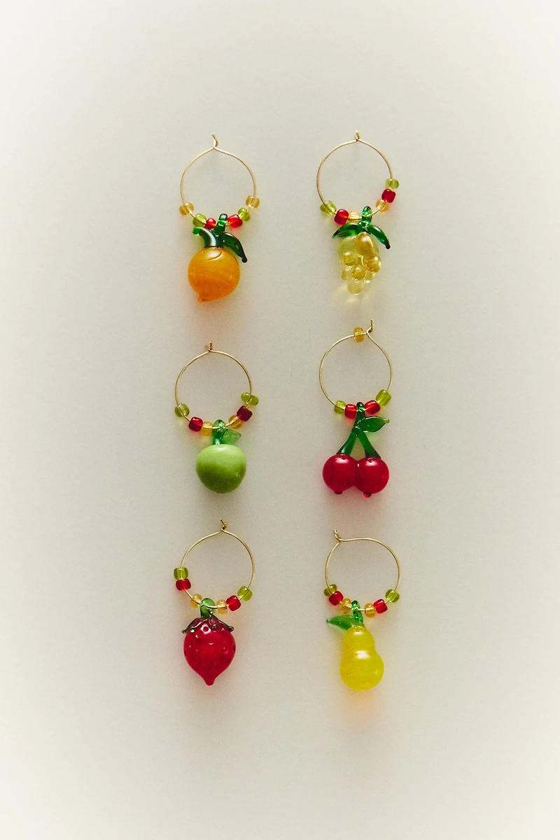 PACK OF FRUIT GLASS CHARMS (PACK OF 6)