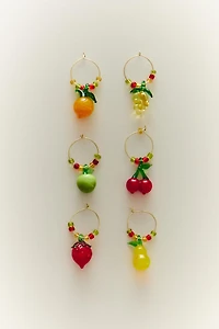PACK OF FRUIT GLASS CHARMS (PACK OF 6)
